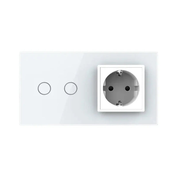 Livolo | Wit | 2+SR | Aan/Uit | Schakelaar met wandcontactdoos Livolo Nederland B.V.