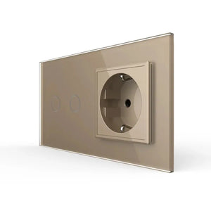 Livolo | Goud | 2+SR | Aan/Uit | Schakelaar | Wandcontactdoos Livolo Nederland B.V.