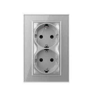 Livolo | Grijs | Dubbel Wandcontactdoos | 1 inbouwdoos Livolo Nederland B.V.