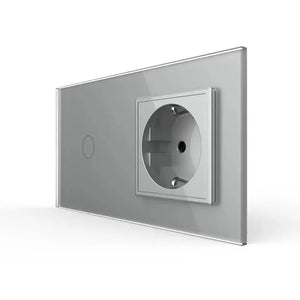 Livolo | Grijs | 1+SR | Aan/Uit | Schakelaar | Wandcontactdoos Livolo Nederland B.V.