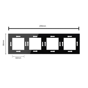 Livolo | 1+1+1 | Zwart glanzend | Adapterraam | Extra afdekking Livolo Nederland B.V.
