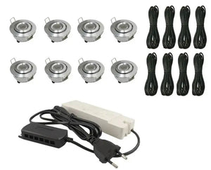 Complete Veranda Set | Deluxe 3 | Veranda verlichting 12V | Plug and Play | 8 Inbouwspots | Verstelbaar | Dimbaar Livolo Nederland