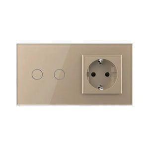 Livolo | Goud | 2+SR | Aan/Uit | Schakelaar | Wandcontactdoos Livolo Nederland B.V.