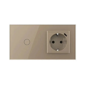 Livolo | Goud | 1+SR | Aan/Uit | Schakelaar | Wandcontactdoos + USB-C Oplader Livolo Nederland B.V.