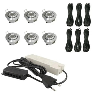 Complete Veranda Set | Deluxe 3 | Veranda verlichting 12V | Plug and Play | 6 Inbouwspots | Verstelbaar | Niet dimbaar Livolo Nederland