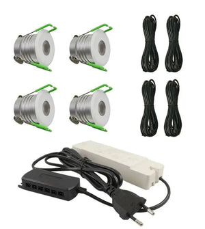 Complete Veranda Set | Deluxe 2 | Veranda verlichting 12V | Plug and Play | 4 Inbouwspots | Dimbaar Livolo Nederland