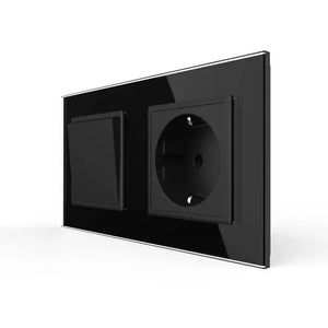 Livolo | Zwart | SR+SR | Aan/Uit | Wipschakelaar | Wandcontactdoos Livolo Nederland B.V.