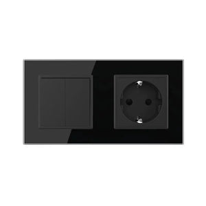 Livolo | Zwart | SR+SR | Aan/Uit | Dubbele wipschakelaar | Wandcontactdoos Livolo Nederland B.V.