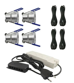 Complete Veranda Set | Deluxe 1 | Veranda verlichting 12V | Plug and Play | 4 Inbouwspots | Dimbaar Livolo Nederland