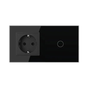 Livolo | Zwart | SR+1 | Aan/Uit | Wandcontactdoos | Schakelaar Livolo Nederland B.V.