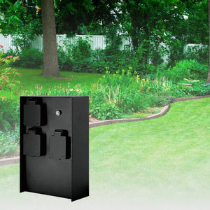 Buiten Wandcontactdoos | Zwart | 3 Stopcontacten | Waterdicht | Schermersensor Livolo Nederland B.V.